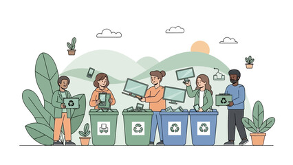 Urban e-waste recycling initiative focused on electronic waste management and