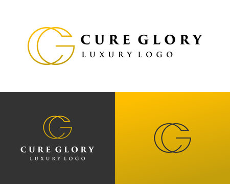 Elegant Gold Line Art CG Monogram for Luxury Branding