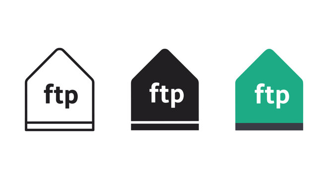 Ftp icons set for web and mobile application
