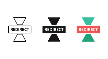Redirect symbol with different color schemes