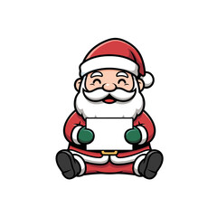 santa claus hold paper on a white background