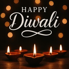 Happy diwali candle bokeh