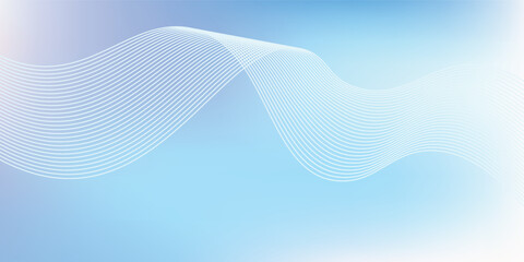 Abstract blue gradient background with shining lines waves. Minimalist background for banner, poster, cover, brochure, flyer, website