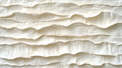 Layered, creamy fabric waves with soft edges, creating a textured, undulating surface