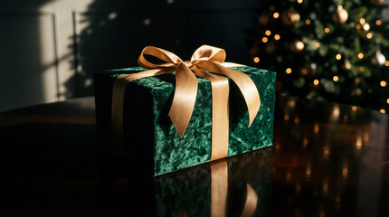 Luxurious Velvet Gift Wrapped Elegantly for Holiday
