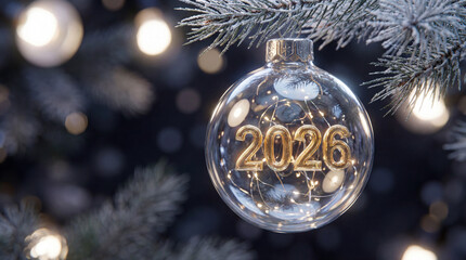 New Year 2026 Celebration Ornament Winter Holiday