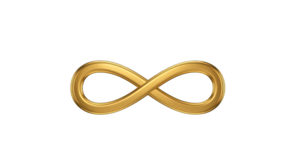 Golden infinity symbol isolated design element on transparent background isolated on transparent background