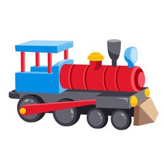 Illustration of a toy train Children's toy in the form of a train. Isolated on a white background