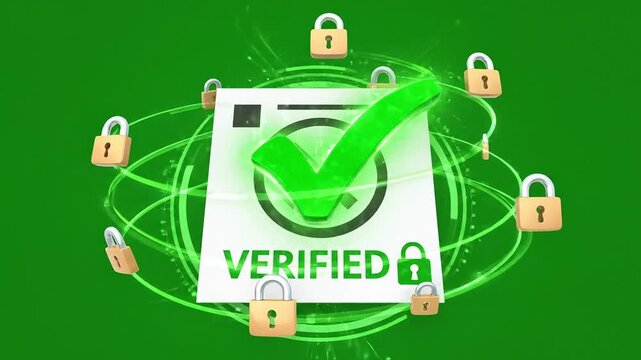 Verifying document with blue shredder on green background