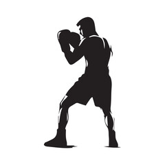 silhouette of a man boxing