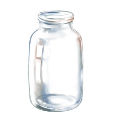 Hand drawn  transparency glass Jar