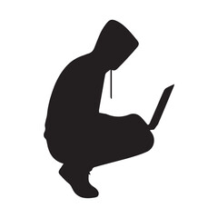 illustration of a man with laptop