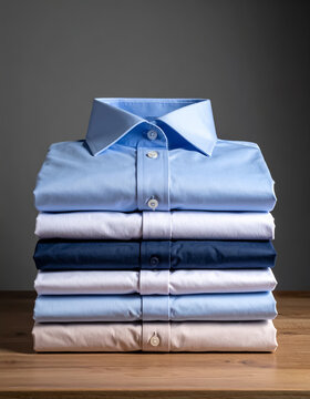 Eleganckie koszule męskie ułożone w stos kostkę złożone