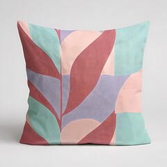 Abstract leaf pattern cushion isolated on white