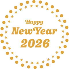Festive happy new year 2026 celebration graphic design