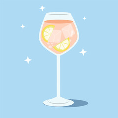 Refreshing Aperol Spritz Cocktail Illustration