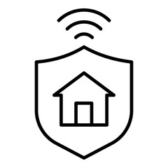 Home Security System Icon. Vector Line Icon