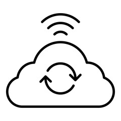 Cloud Sync Icon. Vector Line Icon