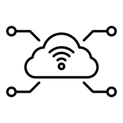 IoT Cloud Icon. Vector Line Icon