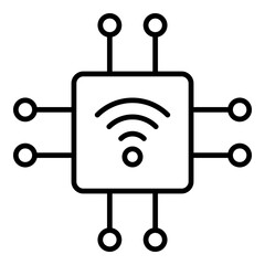 IoT Hub Icon. Vector Line Icon