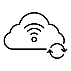 Cloud Sync Icon. Vector Line Icon