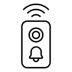Smart Doorbell Camera Icon. Vector Line Icon