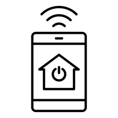 Smart Home App Icon. Vector Line Icon