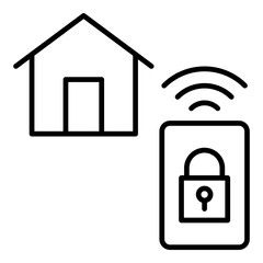 Smart Home Icon. Vector Line Icon
