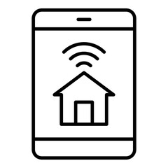 Smart Home App Icon. Vector Line Icon