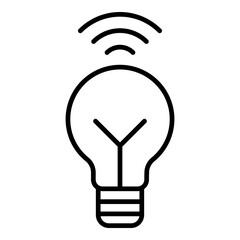 Smart Light Bulb Icon. Vector Line Icon