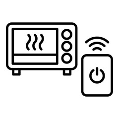 Smart Oven Icon. Vector Line Icon