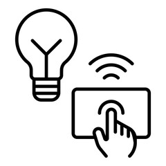 Smart Light Bulb Icon. Vector Line Icon