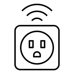 Smart Plug Icon. Vector Line Icon