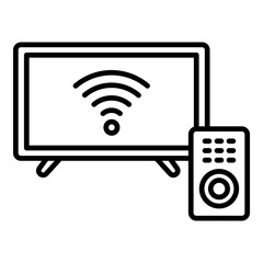 Smart TV Icon. Vector Line Icon
