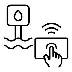 Water Leak Detector Icon. Vector Line Icon