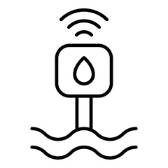 Water Leak Detector Icon. Vector Line Icon