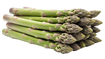 Isolated stack of fresh asparagus spears vegetable healthy raw food diet nutrition greenery