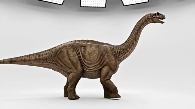 Realistic 3D Model of a Diplodocus Dinosaur in a Studio Environment