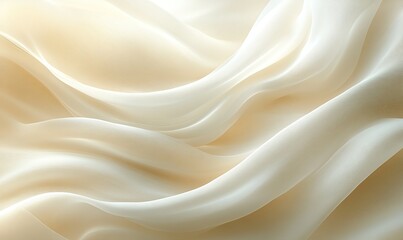 Obraz premium Delicate cream sheer fabric drapes gracefully, creating a luxurious soft texture