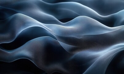 Obraz premium Abstract blue textured wavy surface, flowing digital wave pattern background