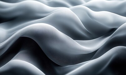 Obraz premium Abstract elegant smooth wavy texture flowing gray fabric-like surface art