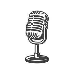 Vintage Microphone Icon Design Illustration