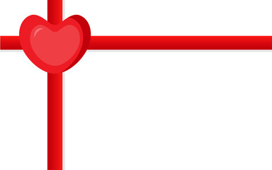 red heart with ribbon