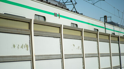 Soundproof wall installed next to subway tracks