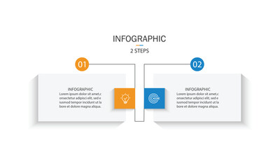 Business infographics. Infographics with 2 steps or options