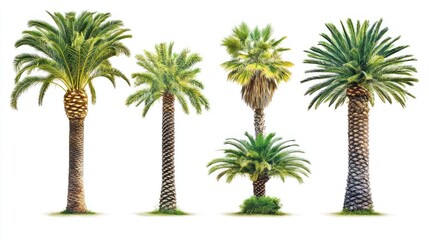 Obraz premium Palm Trees Isolated on White (1)