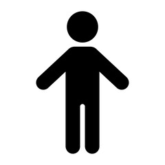 1 person icon. Stickman icon. Simple black vector icon