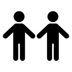 2 people icon. Simple black vector icon