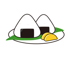 皿に盛られたおにぎり