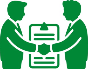 Two people protecting a shield emblem a symbol of security on transparent background